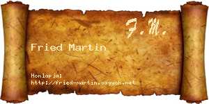 Fried Martin névjegykártya